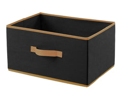 Kuber Industries Storage Box|Toy Box Storage For Kids|Foldable Storage Box|Pack of 4 (Black)