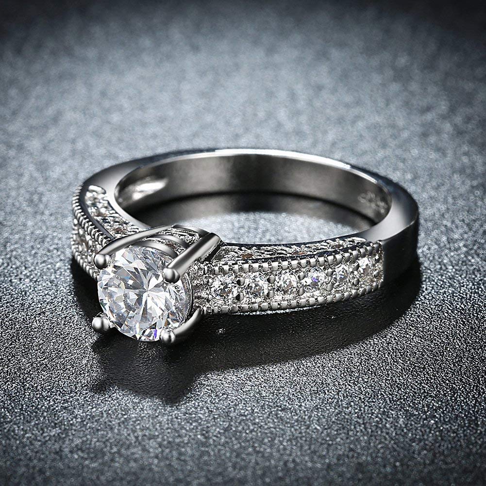 Swarovski Crystal Rhodium Clad Infinity Knot Ring - Ruby Lane