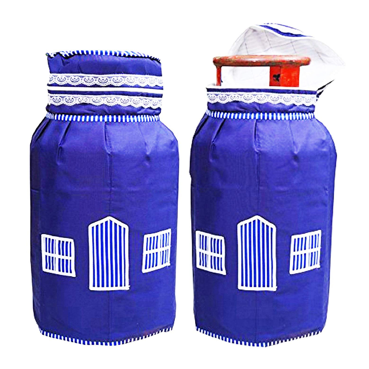 Kuber Industries 2 Pieces Cotton Cylinder Cover (Royal Blue) - CTKTC030989