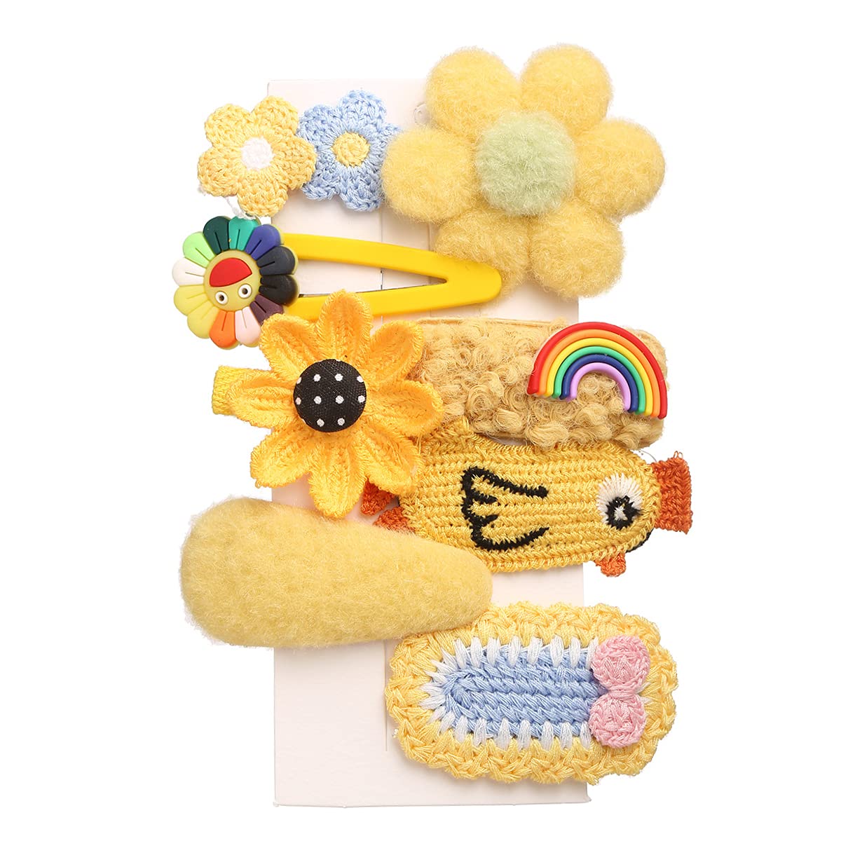 Melbees by Yellow Chimes Hair Clips for Girls Kids Hair Clip Hair Accessories For Girls Cute Characters Pretty Snap Hair Clips for Baby Girls 8 Pcs Yellow Alligator Clips for Hair Baby Hair Clips For Kids Toddlers