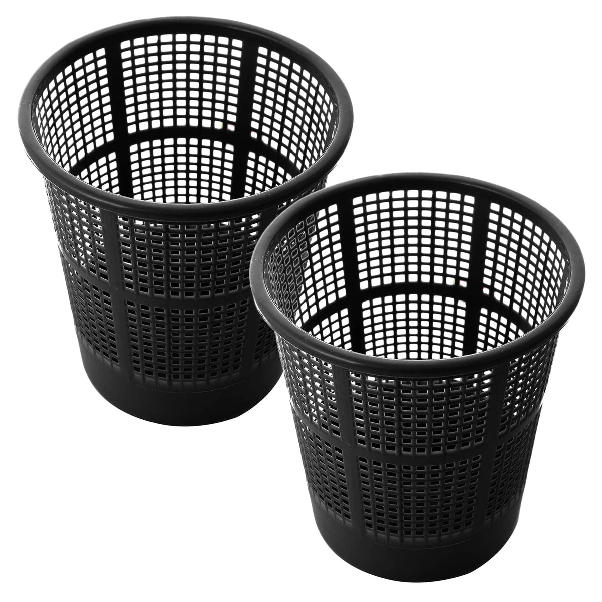 Kuber Industries Mesh Design Plastic Dustbin, Garbage Bin For Home, Kitchen, Office, Capicity 5Ltr, Pack of 2 (Black)-47KM0775