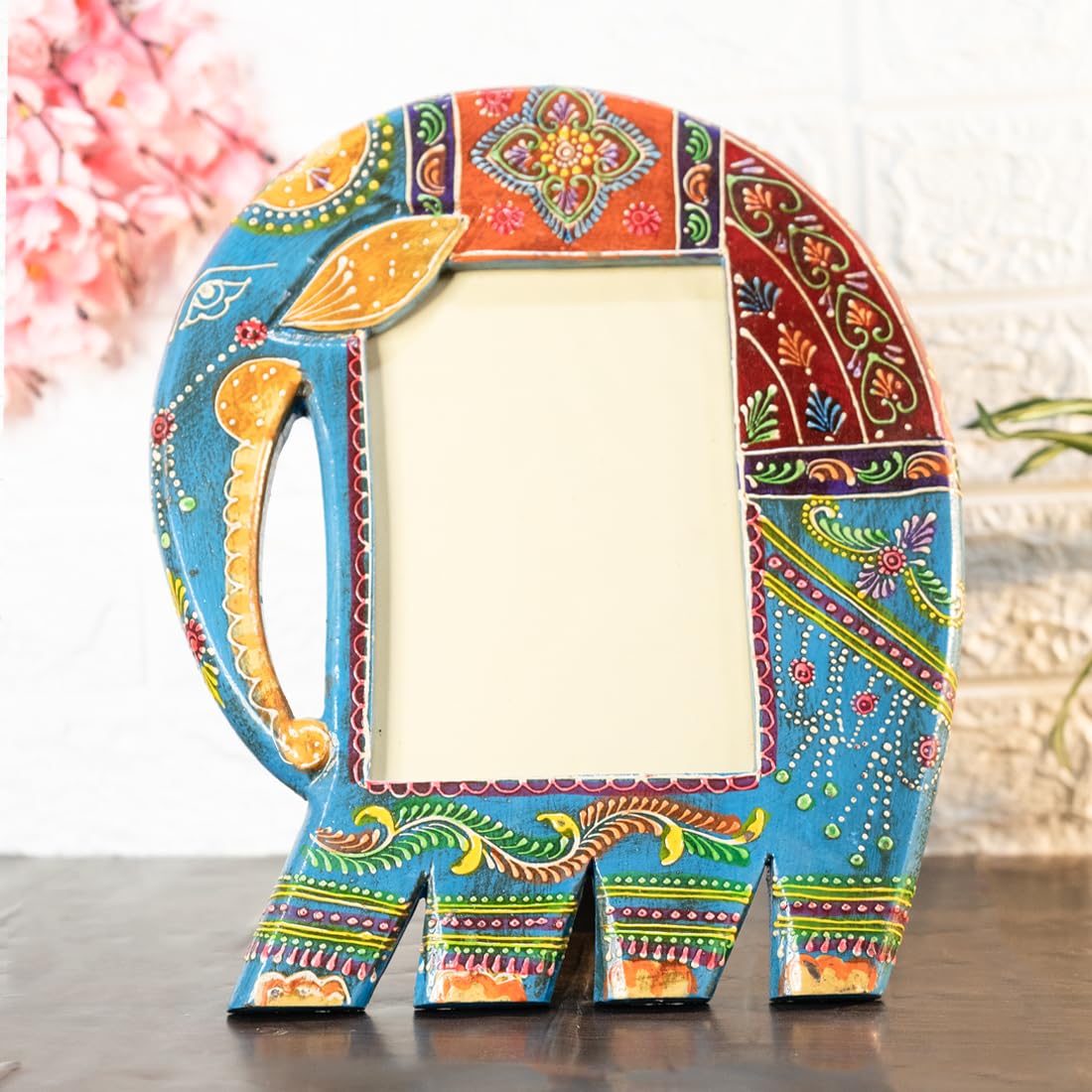 Ekhasa Handpainted Wooden Photo Frame for Wall Decoration and Table Top | Aesthetic Photo Frames for Wall Décor and Table Decor | Perfect Photo Frame for Birthday Gift (Photo size - 6.7 * 4.6 inch)