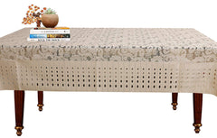 Kuber Industries Floral Printed Cotton 4 Seater Center Table Cover,40"x60" (Gold)-44KM013