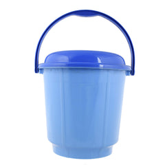 Kuber Industries Unbreakable Virgin Plastic Strong Bathroom Bucket with Lid|Size 33 x 33 x 32 CM|Capicity 18 LTR (Blue)-KUBMART15231