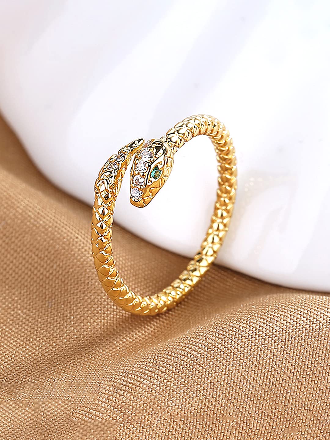 Buy Unique Snake Three-finger Ring Green or Red Crystal Snake Adjustable Ring  Serpent Ring Snake Ring Snake Jewelry Cool Party Ring Online in India - Etsy
