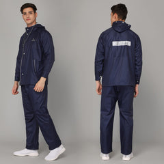 THE CLOWNFISH Viner Pro Series Reversible Waterproof Double Layer Men's Raincoat (Blue, L-Size)