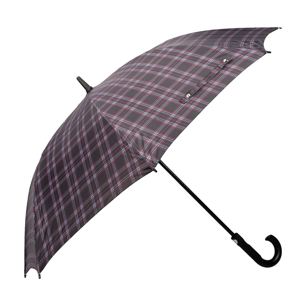 THE CLOWNFISH Umbrella Crescenta Series Single Fold Auto Open J- shape Handle Waterproof Taffeta Polyester 190 T Umbrellas For Men and Women (Checks Design-Cream)