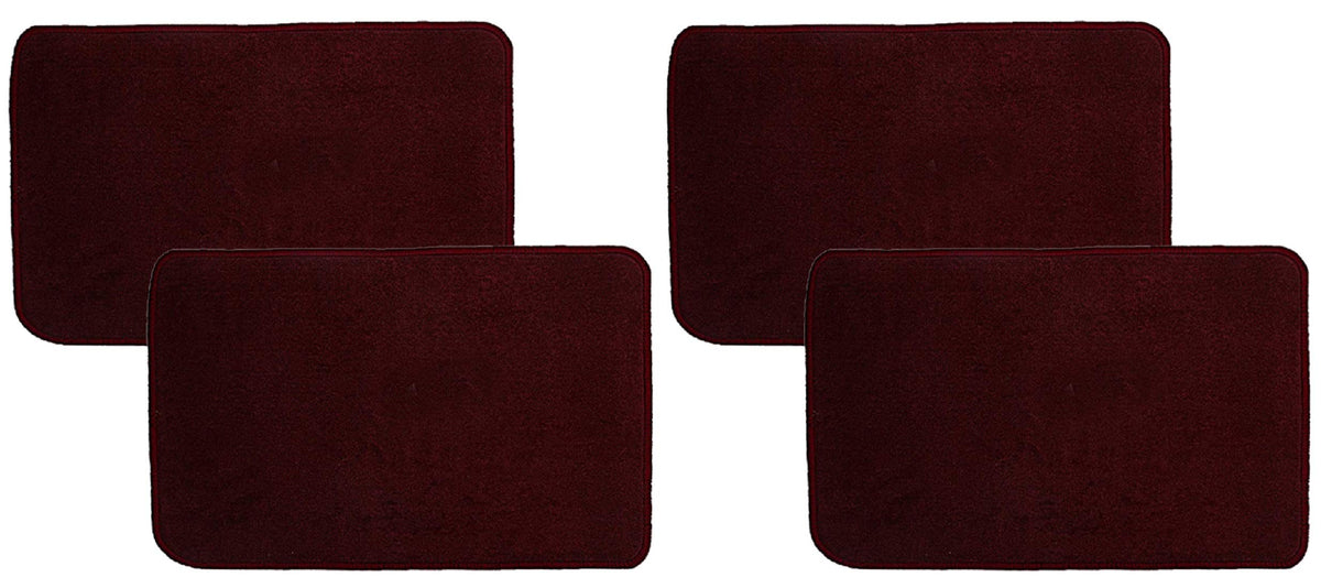 Kuber Industries Microfiber Anti Slip 4 Pieces Door Mat 22"x14"(Maroon) - CTKTC046216