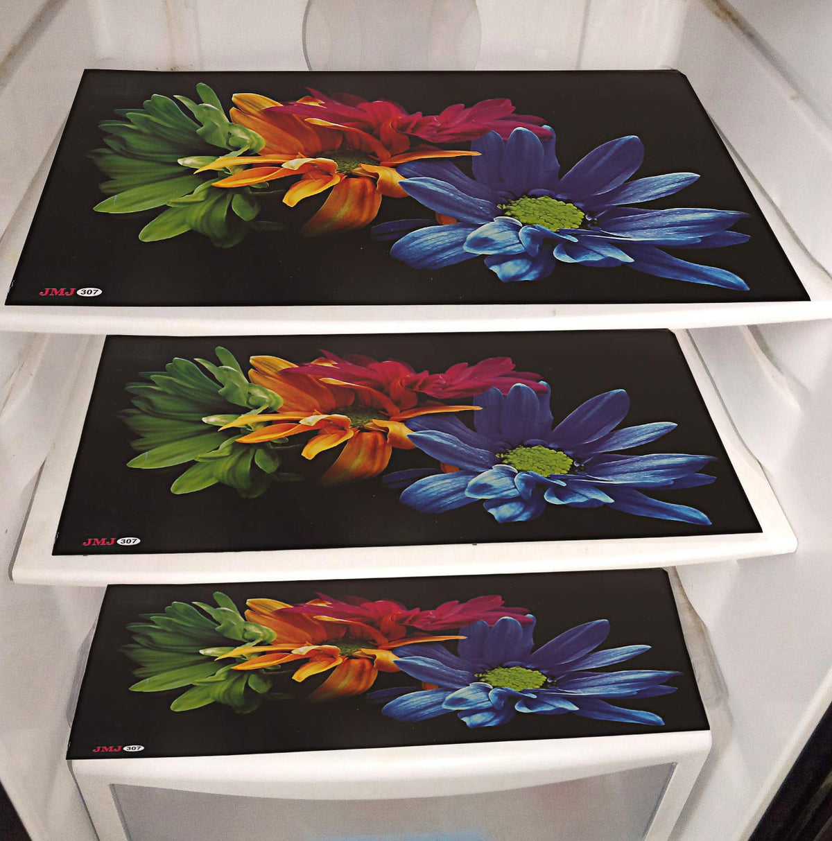 Kuber Industries PVC 3 Pieces Reversible Fridge Drawer Mats (Multi) -CTKTC7082