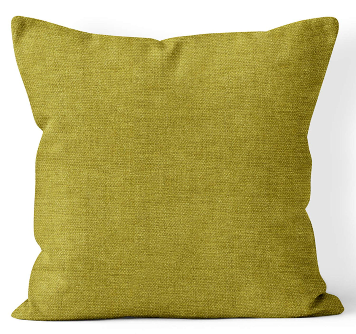 Encasa Homes Decorative Chenille Cushion Cover 50 x 50 cm (20 x 20 inch) - Olive - Soft Textured Self Design Plain Solid Colour Fabric, Large Square Pillow Covers for Bed, Sofa, Chair Seat