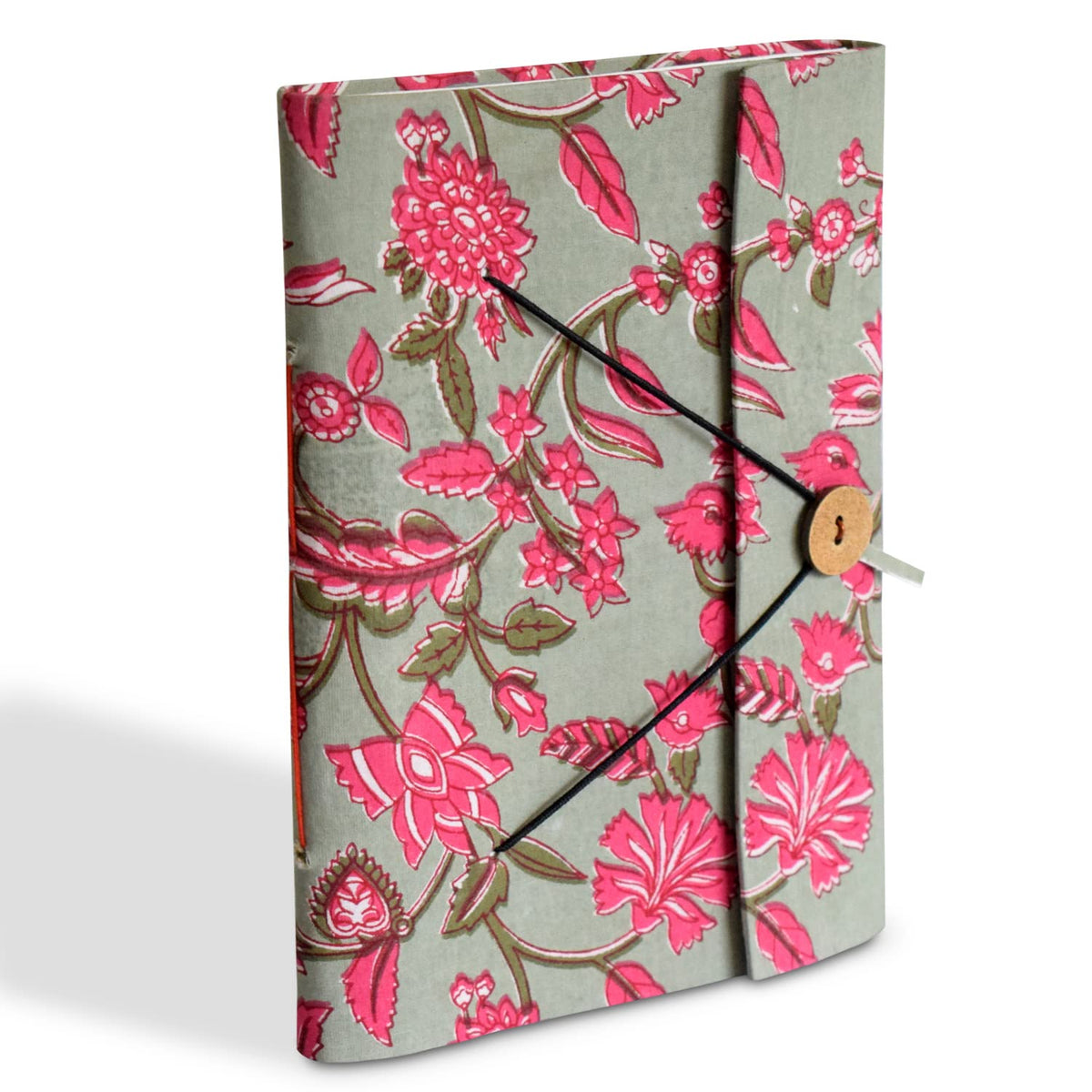 Kuber Industries Floral Print Handicraft Notebook/Diary With Lock System for Home, Traveling, Office (Green)