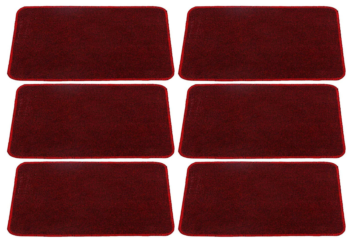 Kuber Industries Microfiber Anti Slip 6 Pieces Door Mat 22"x14", Red - CTKTC21878