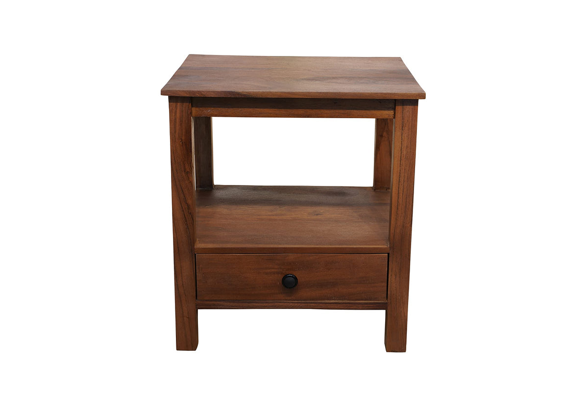 USHA SHRIRAM Sheesham Wooden Side Table for Bedroom with Drawer | Bed Side Table for Living Room |Center Table for Living Room| Coffee Table for Living Room | Side Table for Living Room | Brown