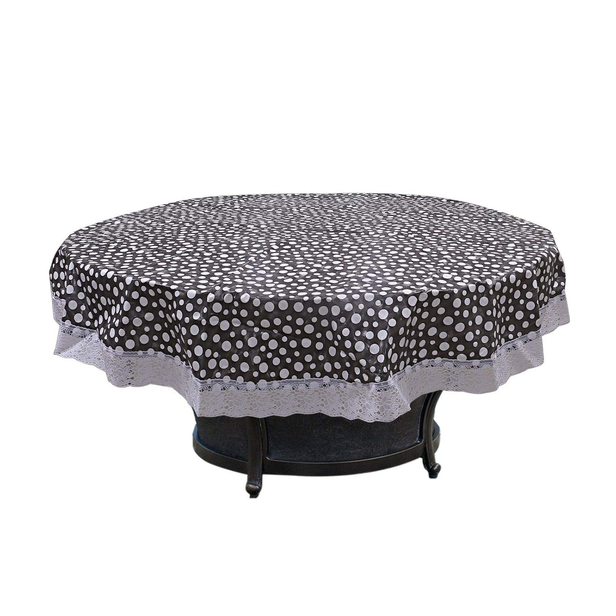 Kuber Industries PVC 6 Seater Round Table Cover 72"x72" (Grey) -CTKTC29334