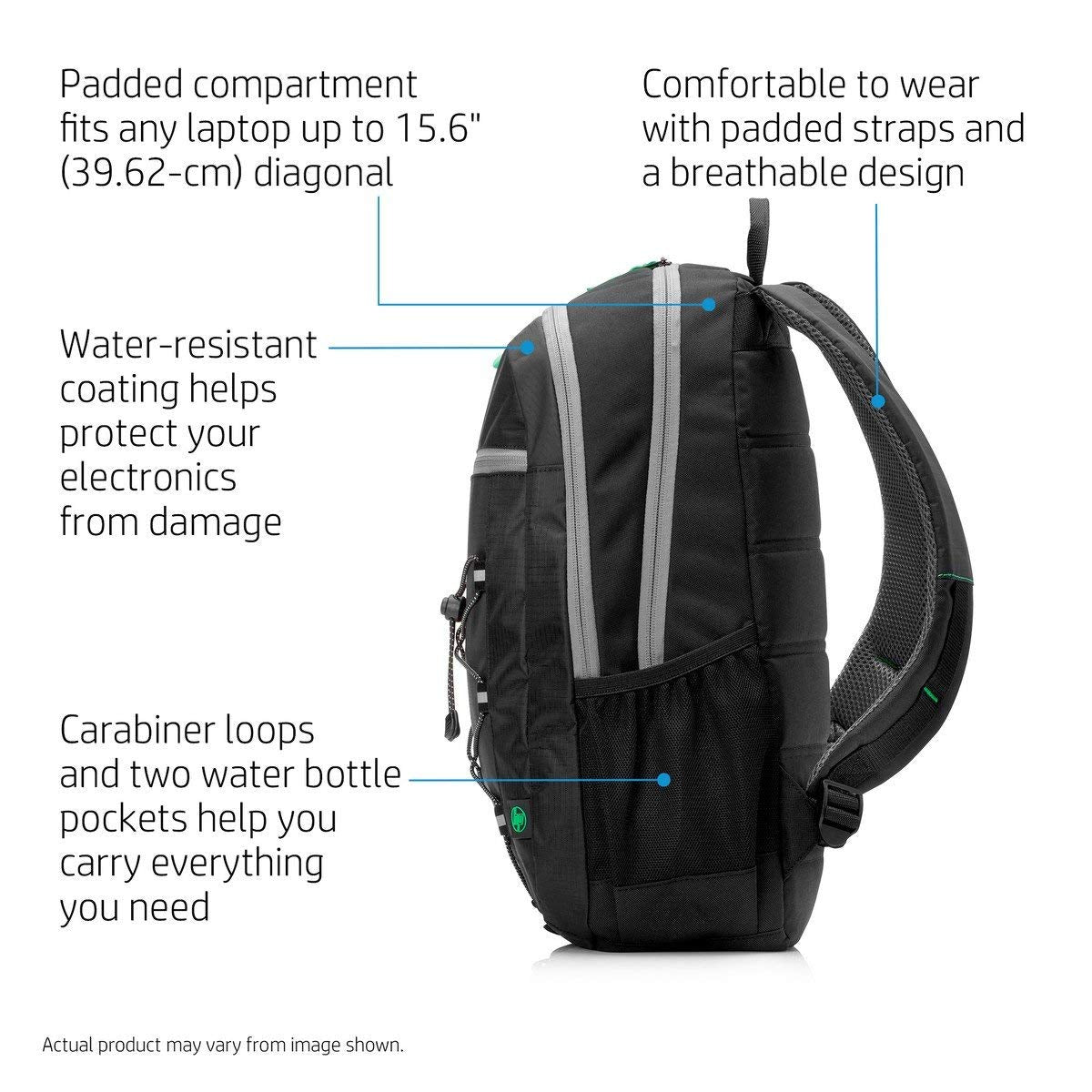 active laptop backpack HP Active 15.6-inch Laptop Backpack (Black) – GlobalBees Shop