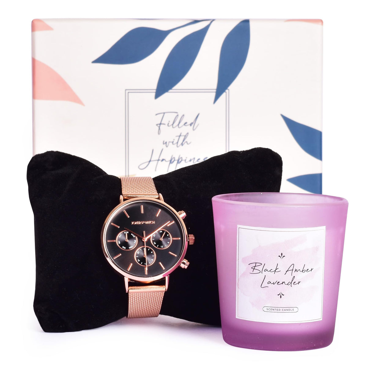 Gleevers Radiant Moments Gift for Women|Gift Box Pack of 2 with Lavender Candle (60 gm) & Joker and Witch Watches for Women|Birthday Gift,Anniversary Gift,Valentine Gift, Secret Santa Gifts