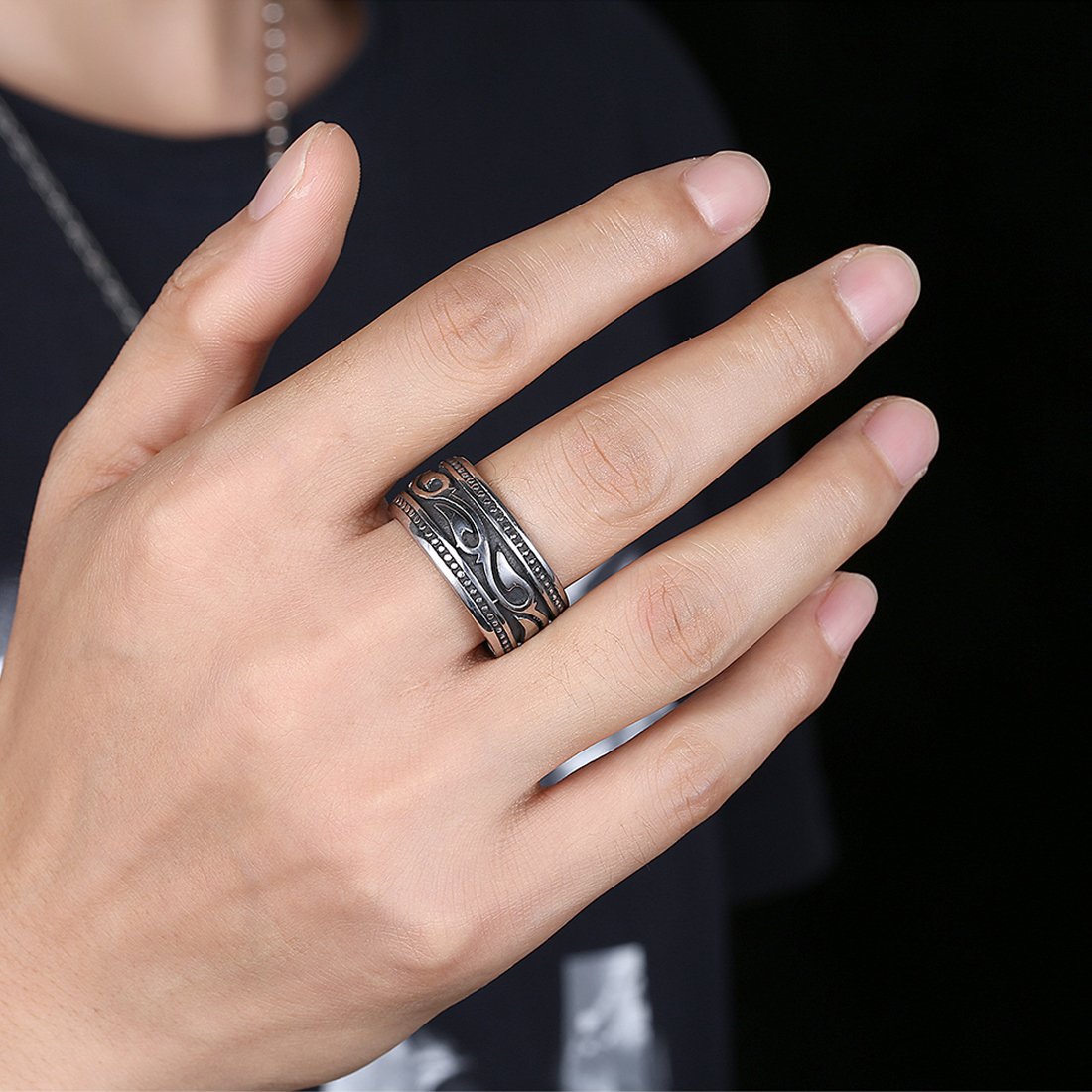 Chevron Sterling Silver Ring Great for Thumb – Boho Magic Jewelry