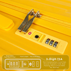 THE CLOWNFISH Combo of 2 Ballard Series Luggage ABS & Polycarbonate Exterior Suitcases Eight Wheel Trolley Bags with TSA Lock- Yellow (Medium 65 cm-26 inch, Small 55 cm-22 inch)