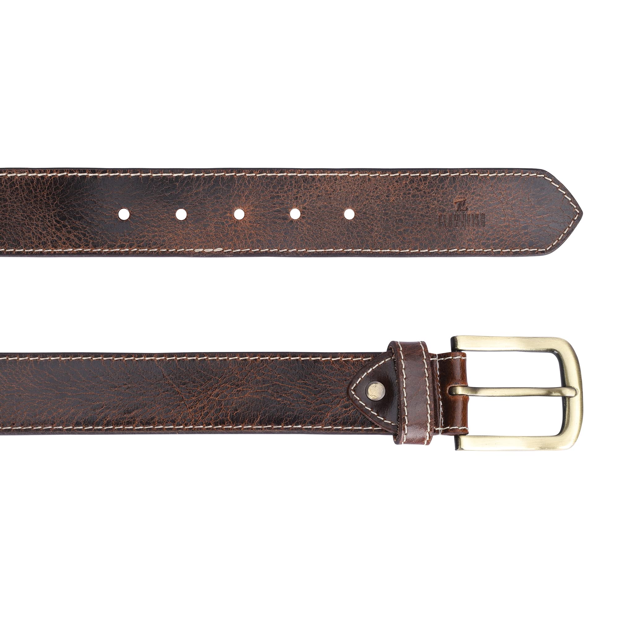 THE CLOWNFISH Men's Genuine Leather Belts - Brown (Size-32 inches)