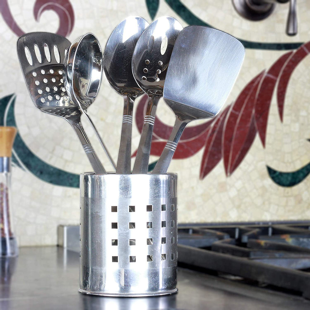 Kuber Industries Stainless Steel Solid Spoon|Chamcha for Cooking ...