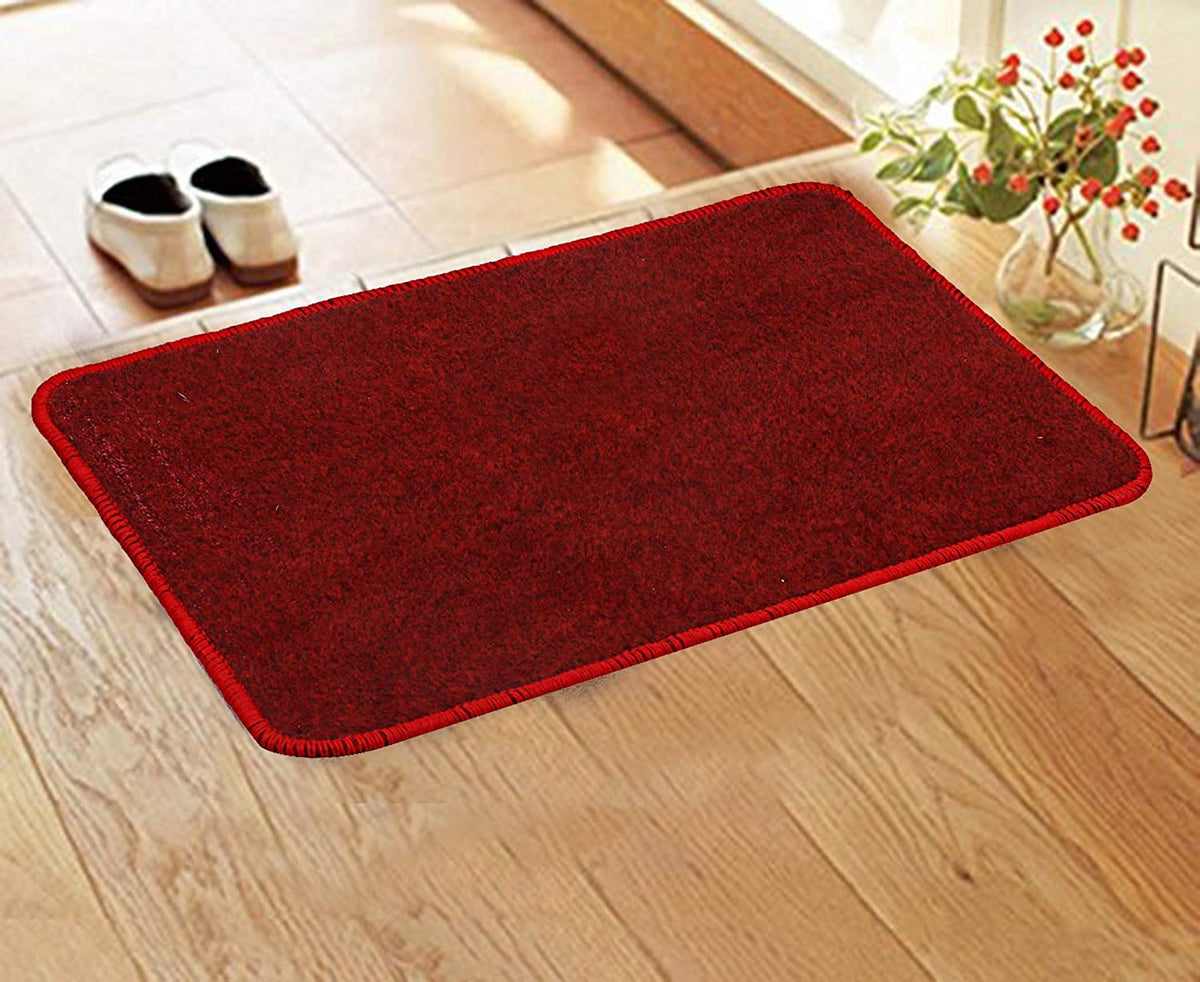 Heart Home Microfiber Anti Slip Door Mat 22"x14", Red CTHH02706