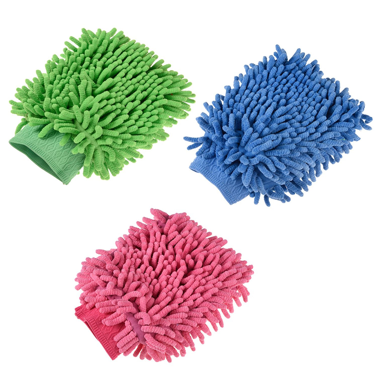 Kuber Industries Gloves | Microfiber Cleaning Gloves | Chenille Mitts for Kitchen | 50 GSM Hand Duster for Kitchen | Hand Gloves For Car | Duster for Glass | Pack of 3 | Multi