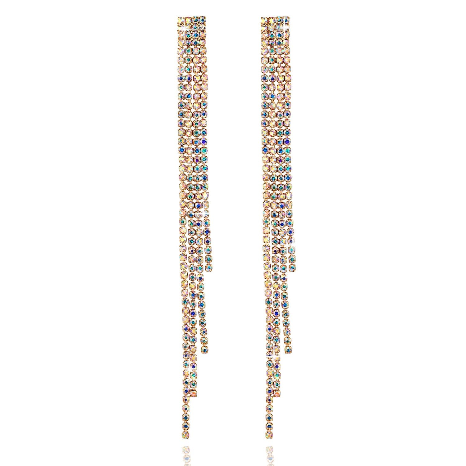 Yellow Chimes Crystals from Swarovski Glamouring Chandelier Crystal Earrings for Women and Girls