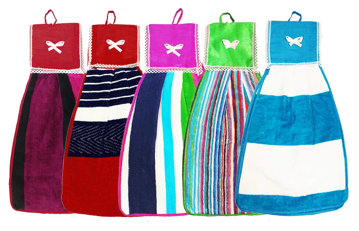 Kuber Industries Hanging Cotton 5 Pieces Cotton Washbasin Napkin/Hand Towel for Kitchen and Bathroom (Multi)