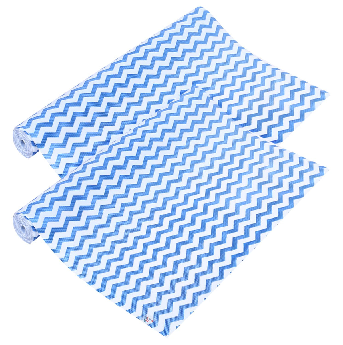 Heart Home Shelf Liner | EVA Kitchen Cabinet Shelf Mat | Anti-Slip Bathroom Mat | Fridge Mat | Table Mat | Zig Zag Design Wardrobe Mat | 3 Meter | Pack of 2 | Blue
