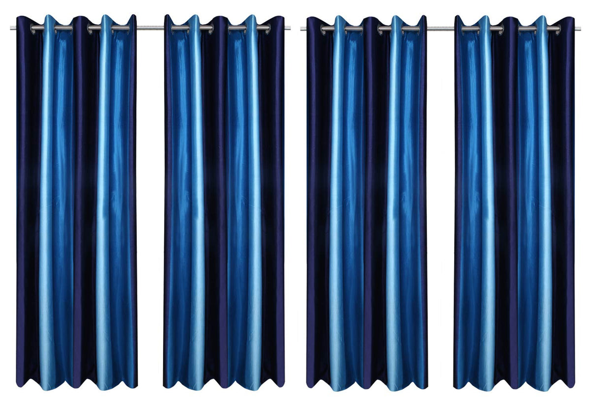 Kuber Industries Polyester 6 Pieces 7 Feet Eyelet Door Curtain (Blue) -CTKTC12973