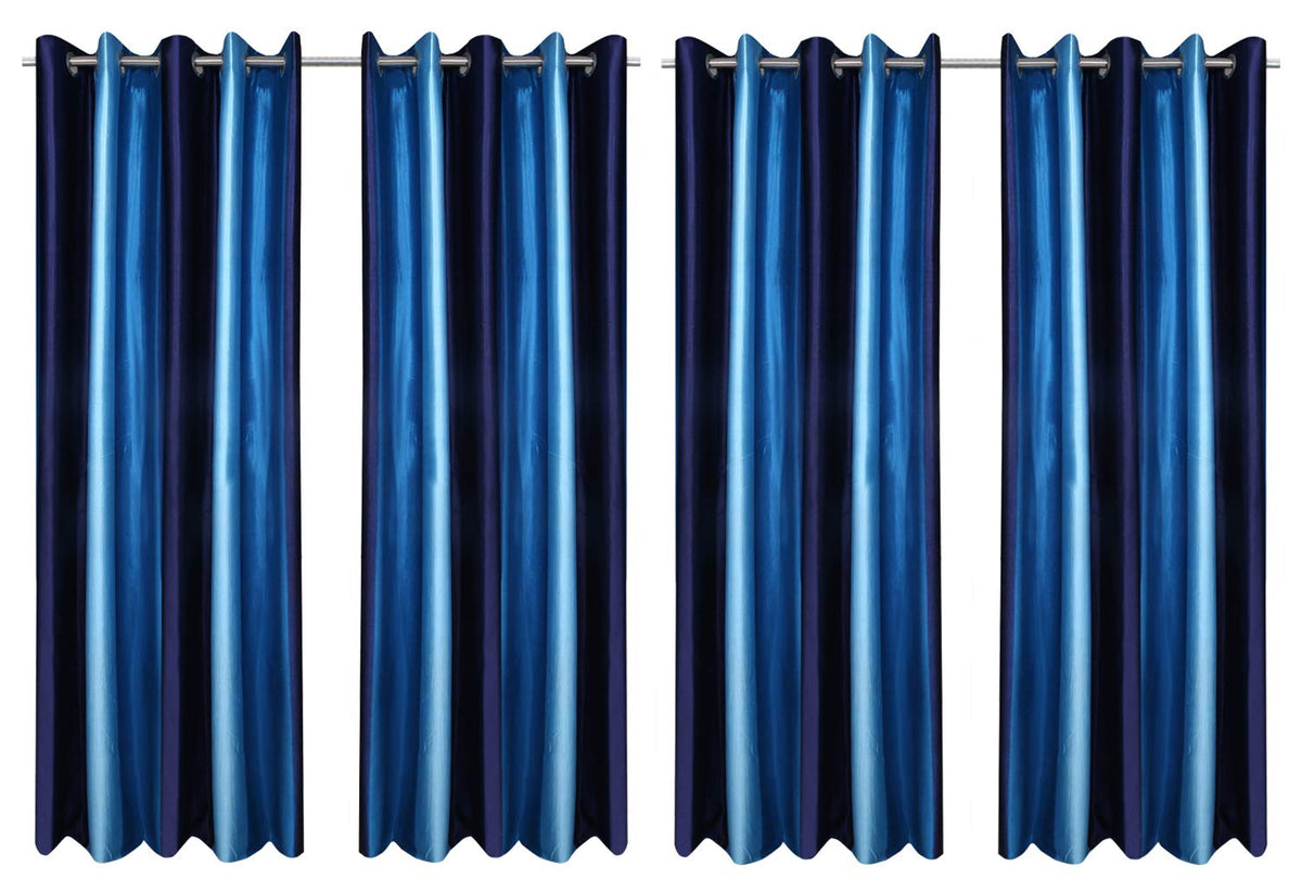 Kuber Industries Polyester 4 Pieces 7 Feet Eyelet Door Curtain (Blue) -CTKTC12955