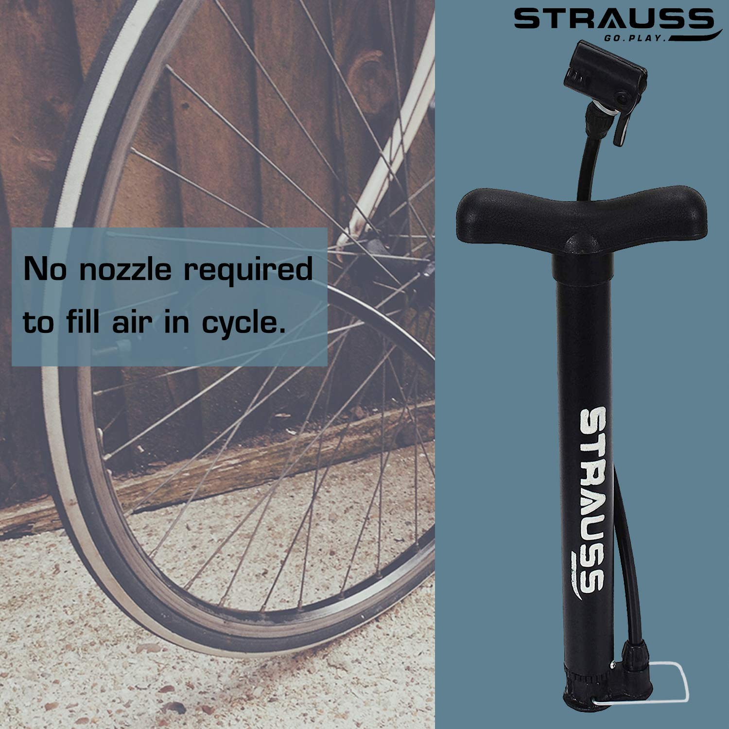 Strauss Bicycle Air Pump, (Black)