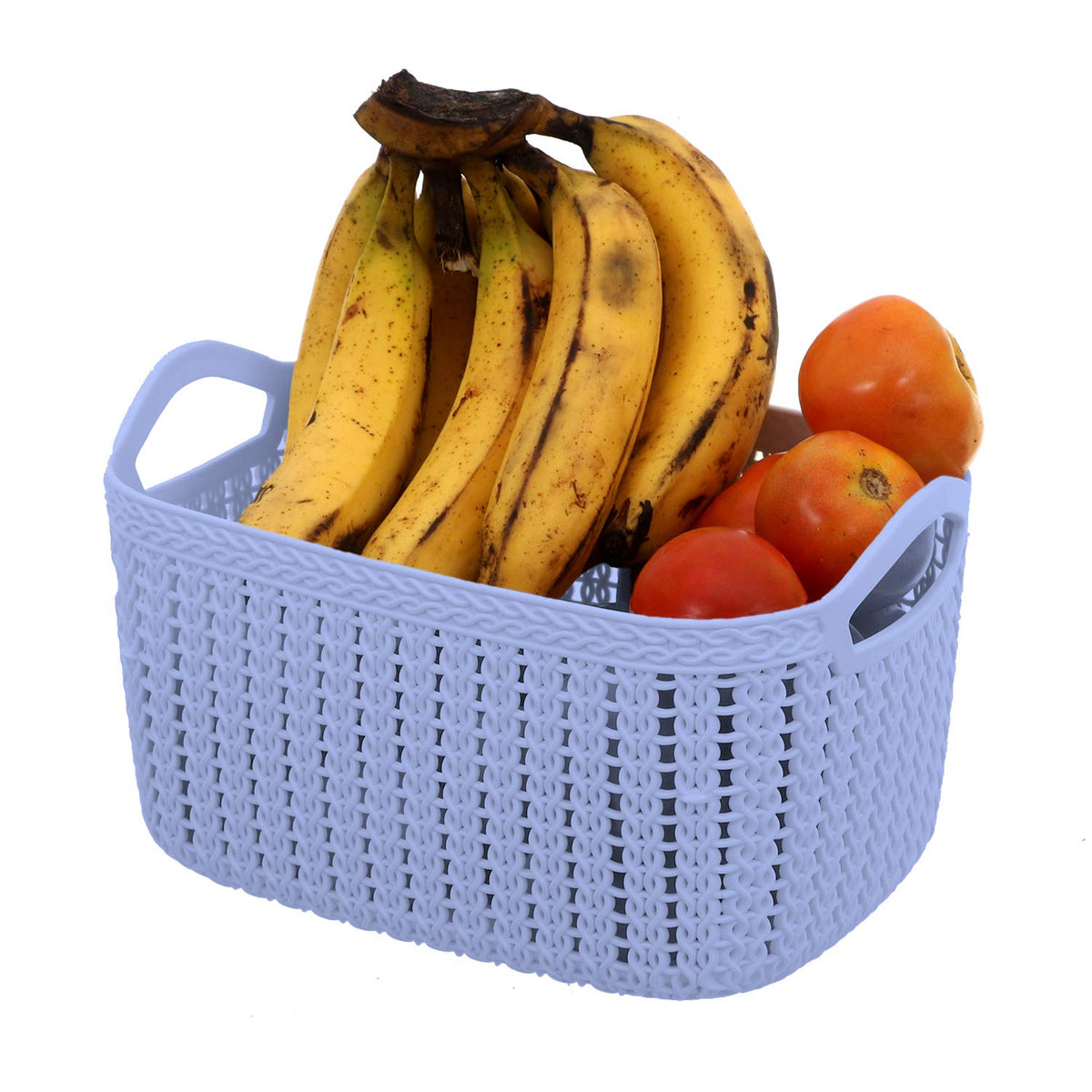 Kuber Industries Unbreakable Plastic Multipurpose Medium Size Flexible Storage Baskets/Fruit Vegetable Bathroom Stationary Home Basket with Handles (Grey) - (CTLTC039064)