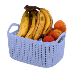 Kuber Industries Plastic Multipurpose Large Size Flexible Storage Baskets/Fruit Vegetable Bathroom Stationary Home Basket with Handles (Grey) -CTKTC42909
