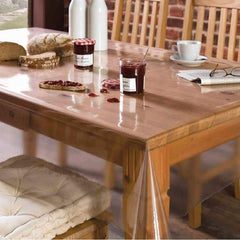 Kuber Industries PVC 4 Seater Transparent Centre Table Cover - Plain (VARC0704)