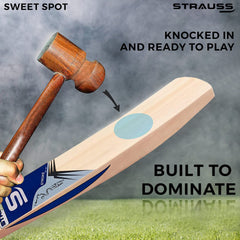 Strauss Super Kashmir Willow Cricket Bat, (Size 6) Blue Sticker