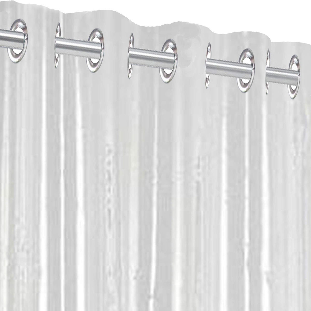 Kuber Industries PVC 3 Pieces Eyelet 0.30 MM AC Curtain 9 Feet (Transparent) -CTKTC8537,Standard