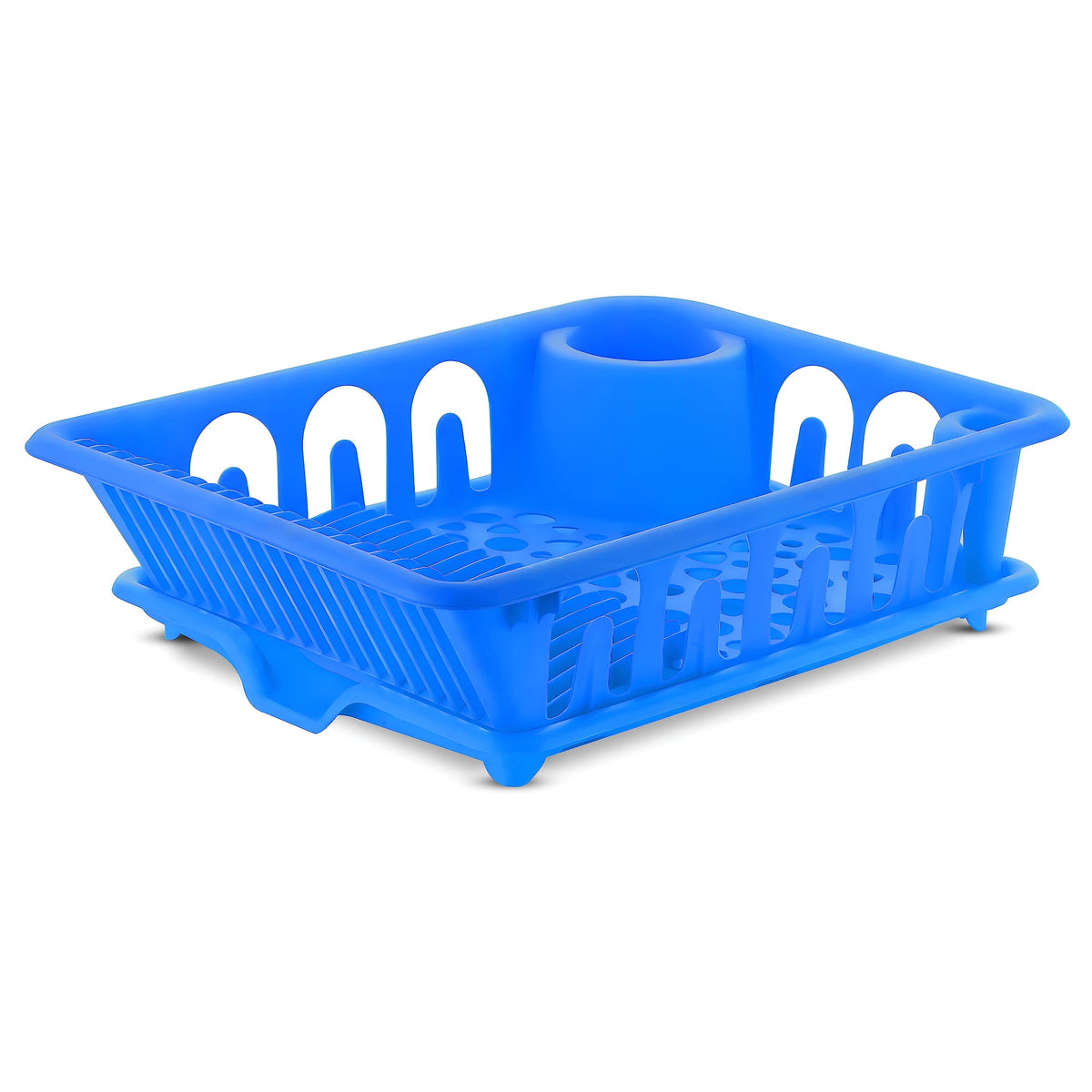 Primax ABS Plastic Dish Drainer Basket/Dish Drying Rack/Plate Stand/Bartan Basket (APS-730,Blue)