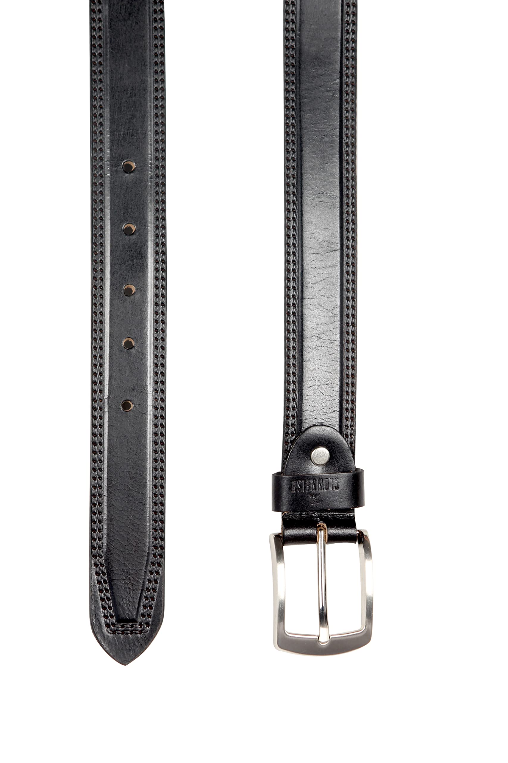 The Clownfish Men's Genuine Leather Belt 36 Inch Coal Black