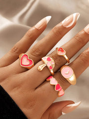 Yellow Chimes Knuckle Rings for Women Combo of 5 Pcs Stack Rings Gold Plated Midi Finger Knuckle Ring Set for Women and Girls.