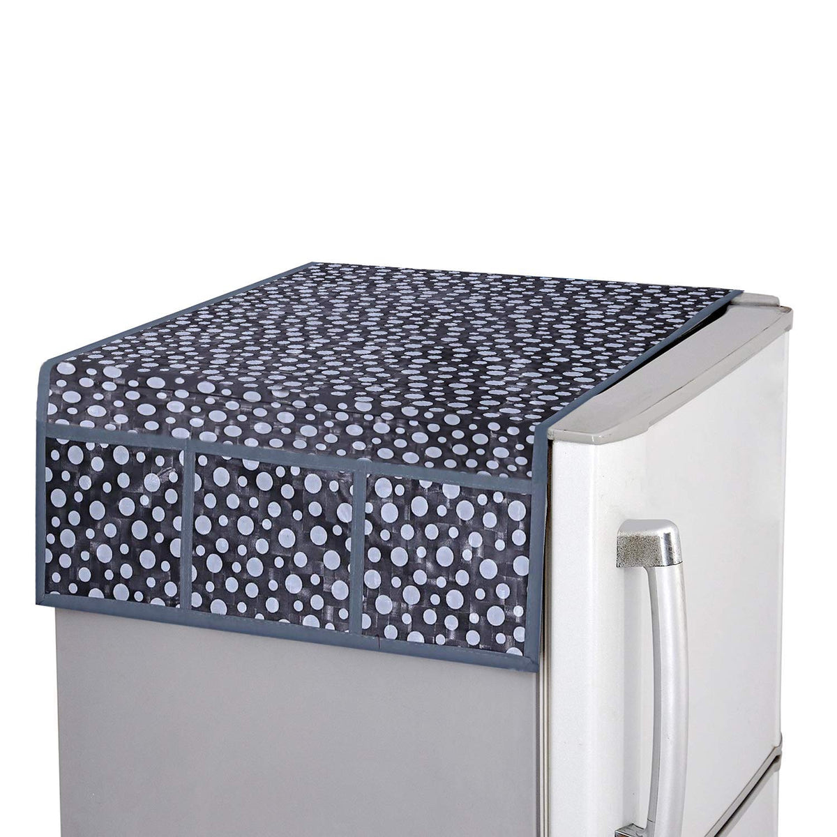 Kuber Industries PVC Polka Dot Fridge Top Cover - Grey (CTKTC05397)