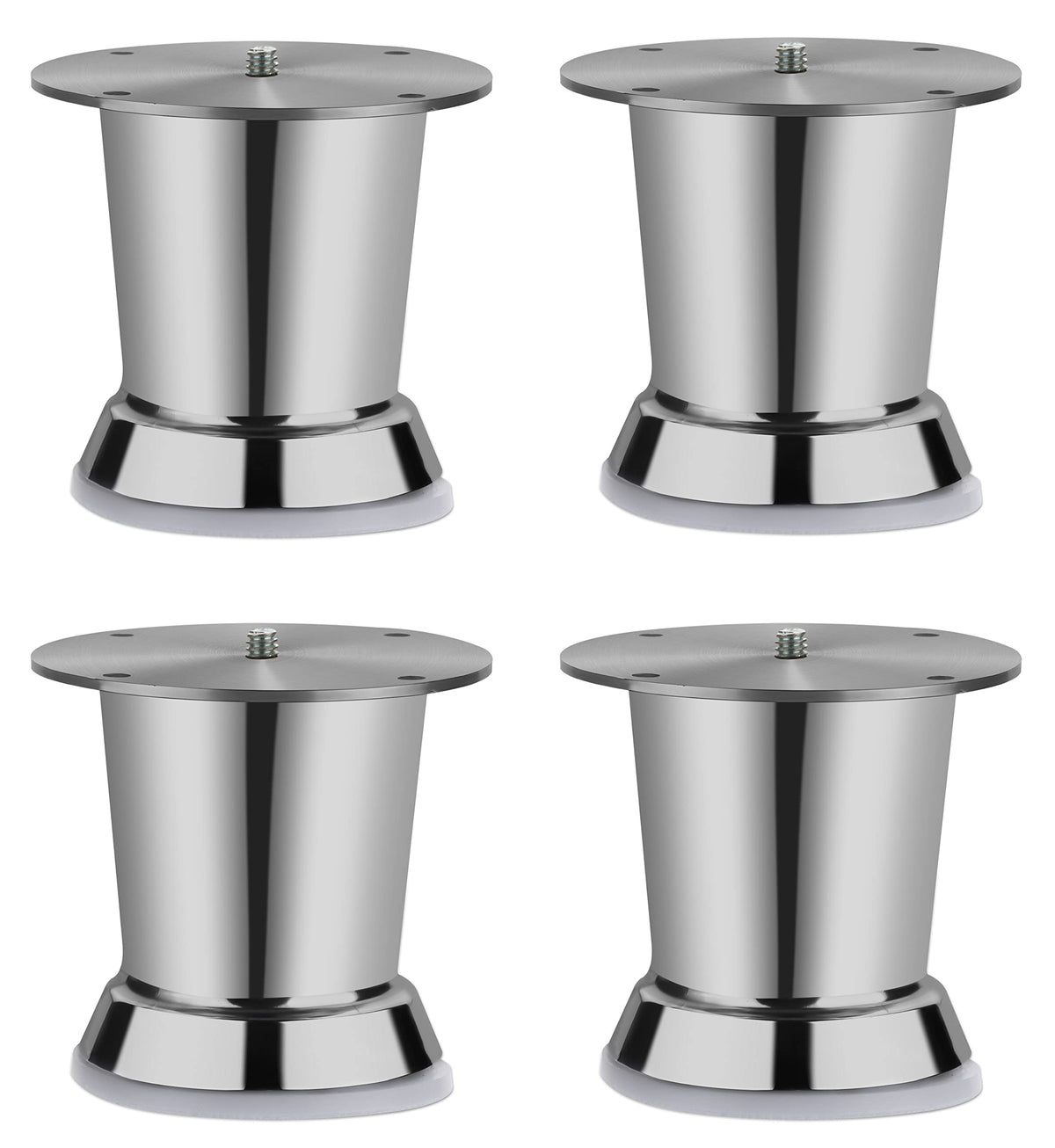 Plantex Heavy Duty Round 3 inch Spare Sofa Legs for Bed Furniture/Sofa Legs for Furniture Fitting/Table Legs/Sofa Leg Set of 2 pcs (Chrome)