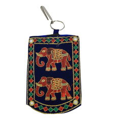 Kuber Industries Designer Embroided Velvet Phone Pouch Cover with Purse Pocket and Sari Hook