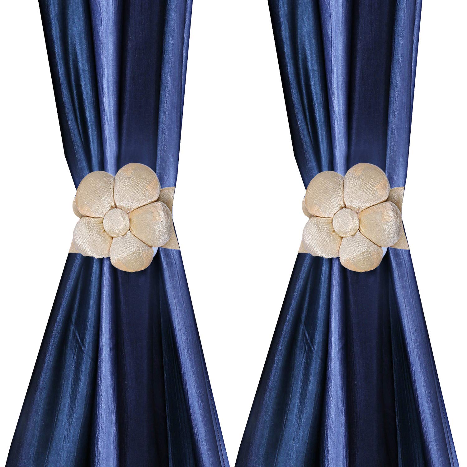 Kuber Industries Velvet Curtain Tie Back Tassel Set (CTKTC028611, Cream, Standard) - 2 Pieces