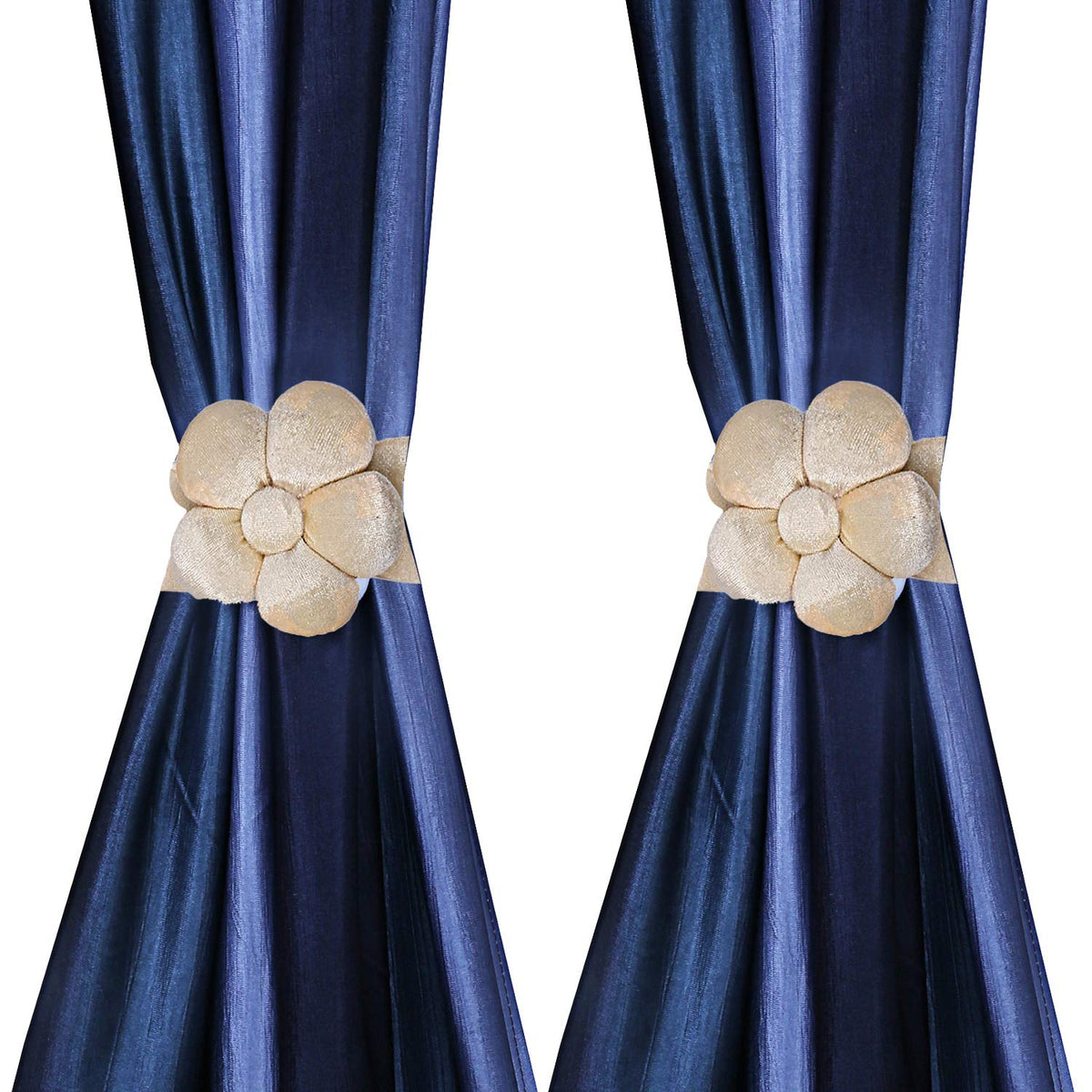 Kuber Industries Velvet 2 Pieces Curtain Tie Back Tassel Set (Cream) - CTKTC22169, Standard