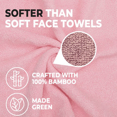 The Better Home 600GSM 100% Bamboo Face Towel Set | Anti Odour & Anti Bacterial Bamboo Towel |30cm X 30cm | Ultra Absorbent & Quick Drying Face Towel for Women & Men (Pack of 4, Pink)