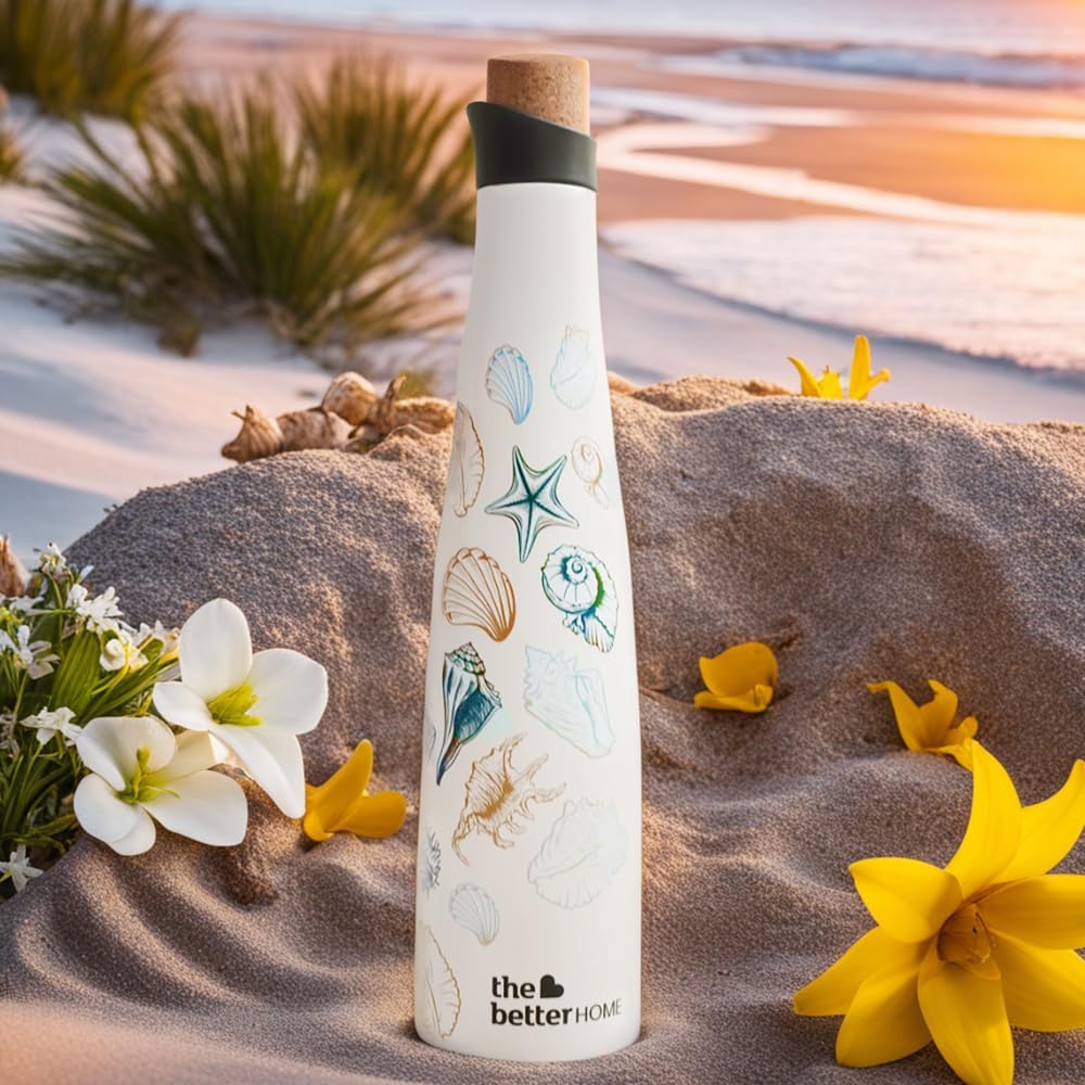 The Better Home Bliss Series Insulated Water Bottle 500ml with Cork Cap Water Bottle for Office Stainless Steel Water Bottles for Kids | Hot & Cold Water Bottle | Aesthetic Water Bottle