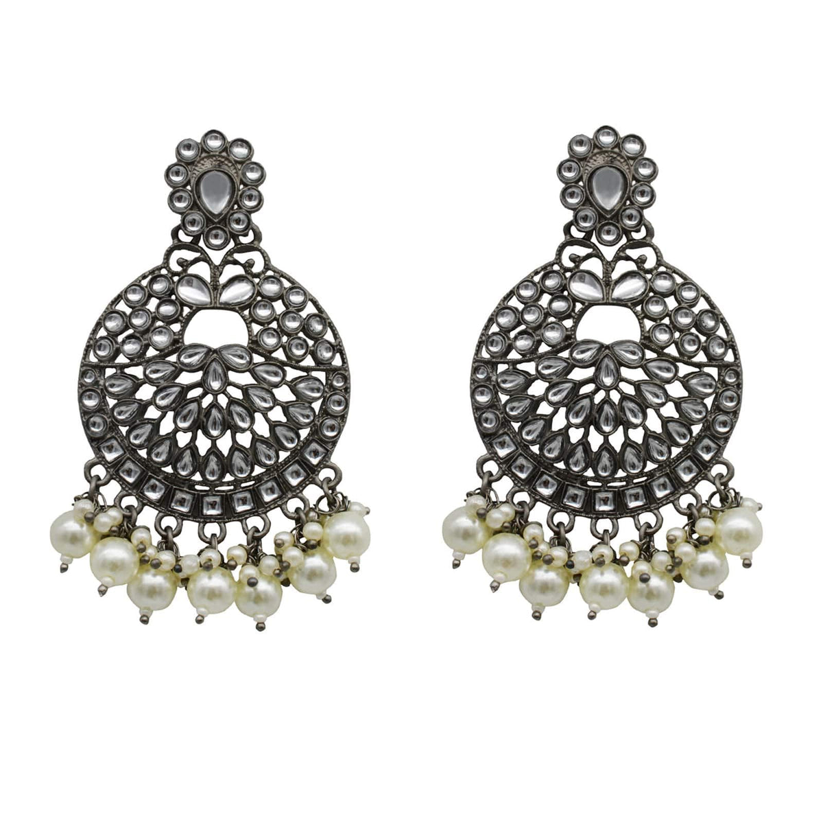 Teejh Nisha Silver Oxidized Earrings For Women