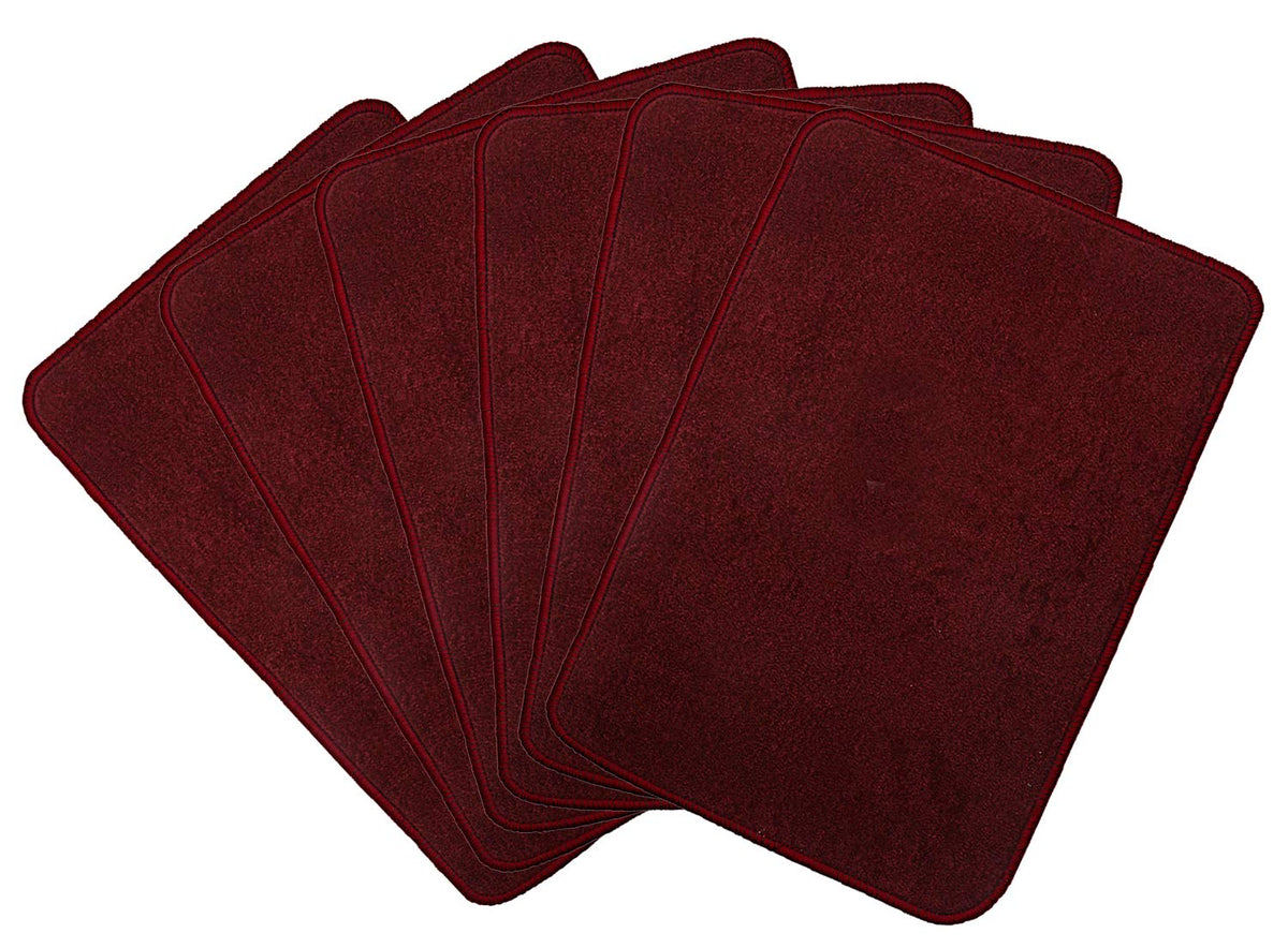 Kuber Industries Microfiber Anti Slip 6 Pieces Door Mat 22"x14", Maroon-CTKTC28355