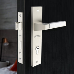 Plantex Brass Heavy Duty Mortise/Main Door Lock Set With 3 Keys/ For Home/Office/Hotel (8001- Chrome & Matt)